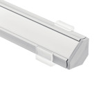 This 45-degree surface-mounted aluminum extruded channel kit is ideal for creating directional light under cabinets, stairs or drawers.   The kit comes equipped with 2 feet of channel and white opaque lens, as well as coordinating end caps and mounting clips. Simply add the Kichler LED Tape, Power Supply and accessories best suited for your installation.