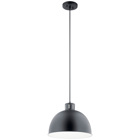 The Zailey(TM) 12.5in; 1 light pendant features a contemporary look with its Black dome shaped shade. A perfect addition to any aesthetic environments including industrial, contemporary and transitional.