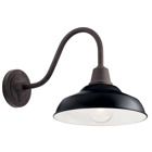 The caged design of the Pier 12in; 1 light outdoor wall/ceiling light in Black offers the vintage outdoorsy look, while the bright white interior enhances and reflects the light for essential nighttime illumination.