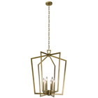 The open cage style of the Abbotswell(TM) 6-light chandelier makes maximum impact with minimal lines. Intersecting pentagons in a rich Natural Brass finish create a look that works in a variety of decors: updated traditional, transitional or modern farmhouse.in;,