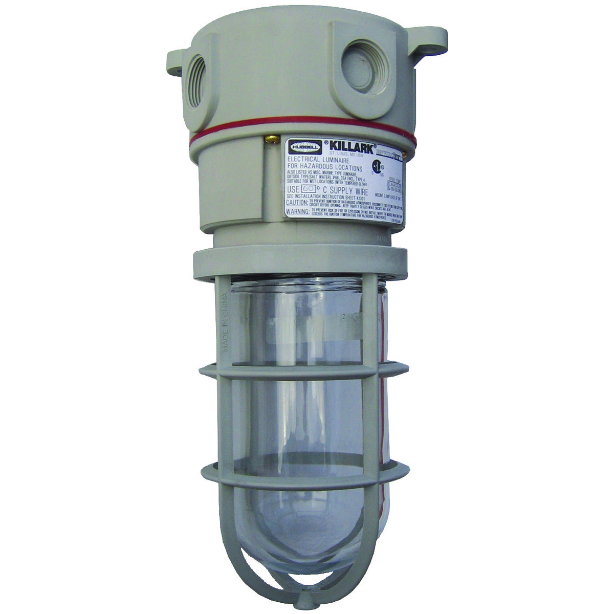 NV2IG15XSG Non-Metallic Standard Globe Light Fixture With Standard Globe, Guard, 150 W Fixture, 277 V AC, Gray Housing