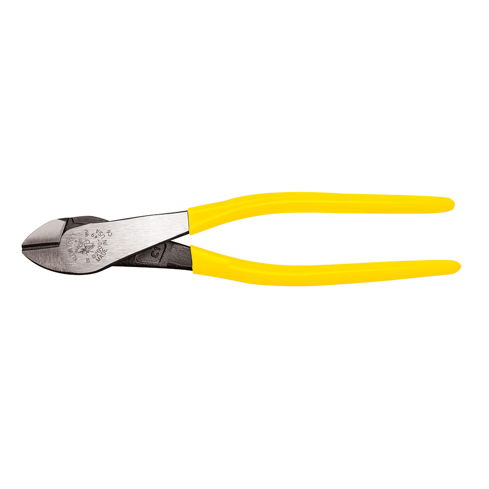 D2000-49 2000 Angled Head Hot-Riveted High Leverage Cutting Plier, 1 in Nominal, 0.813 in L x 1.25 in W x 0.813 in THK Jaw Steel Jaw, 9 in OAL