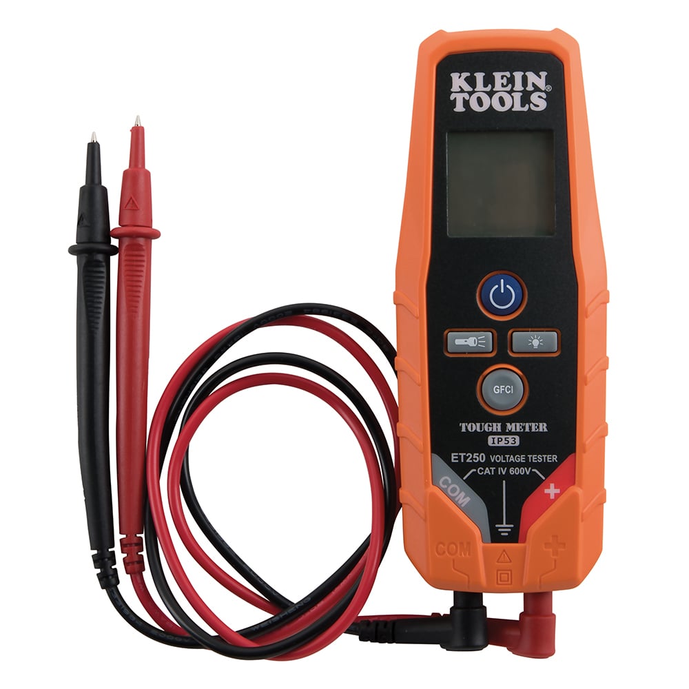 ET250 Digital Voltage Continuity Tester, 2 to 600 V AC/DC, Digital LCD Display