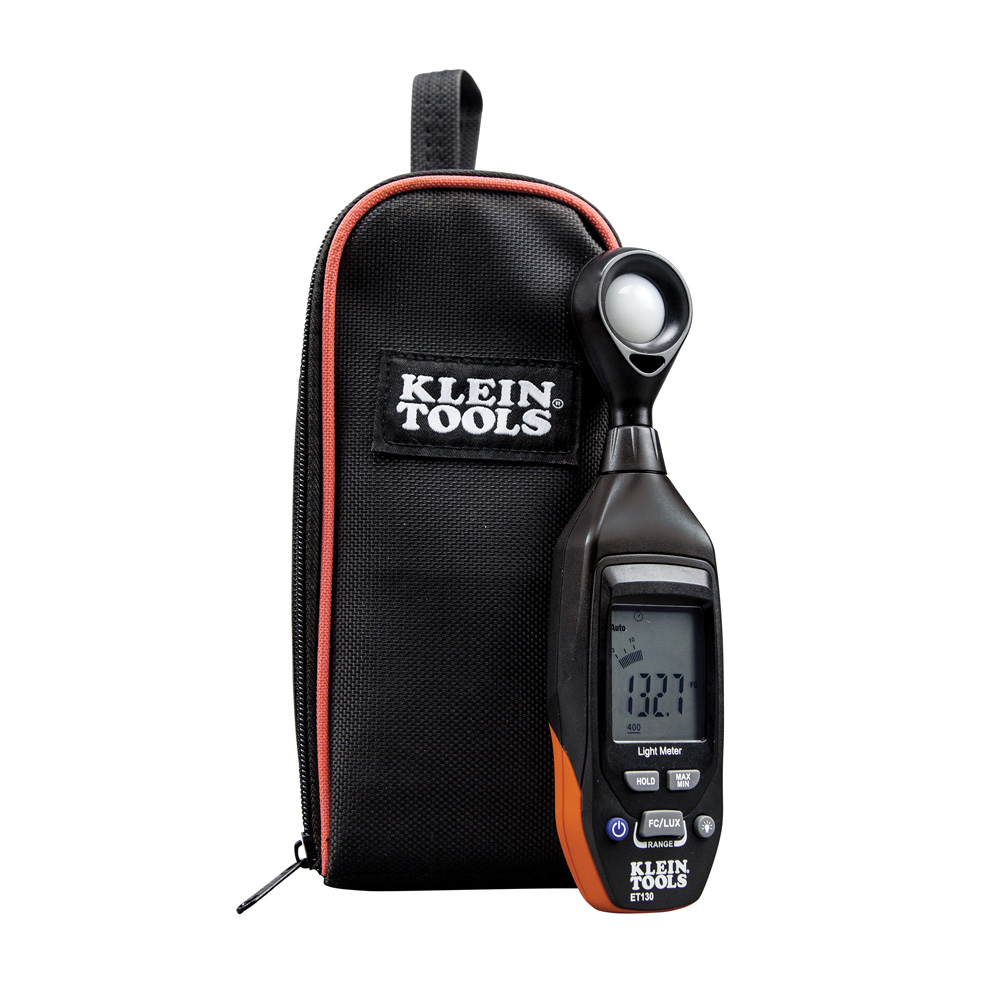 ET130 Digital Light Meter, 4000 fc/40000 lux Measuring, Backlit LCD Display