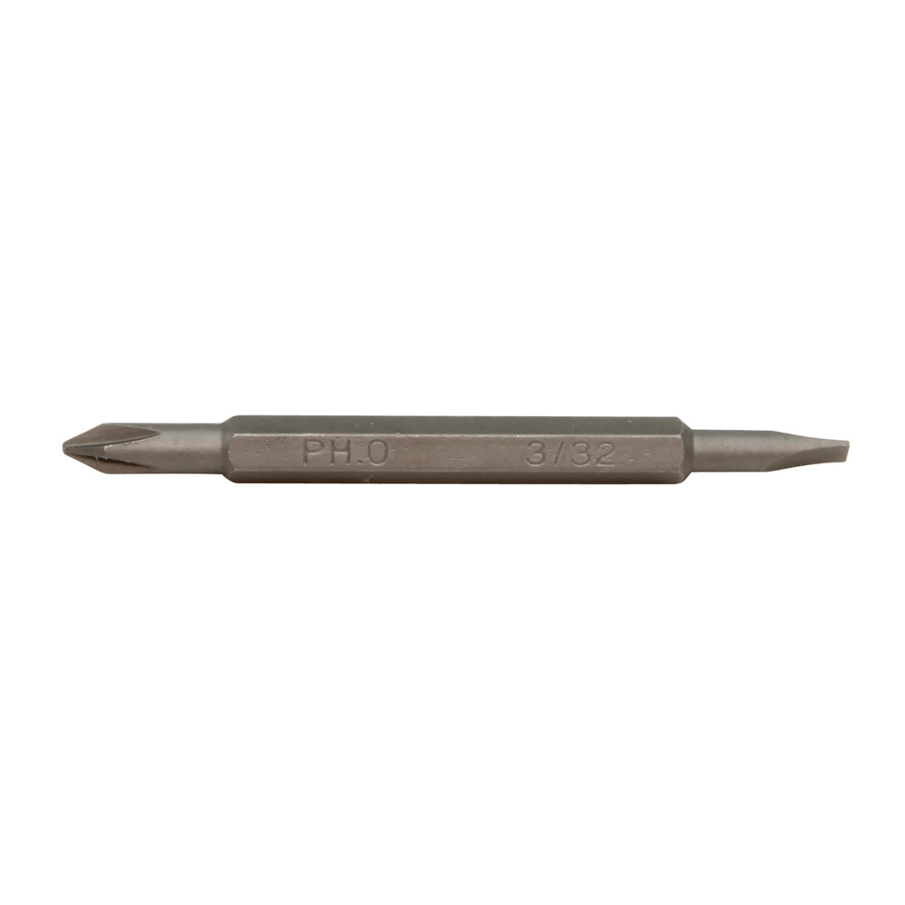 13391 Replacement Screwdriver Bit, #0, 3/32 in Point, 1.8 in OAL, Steel