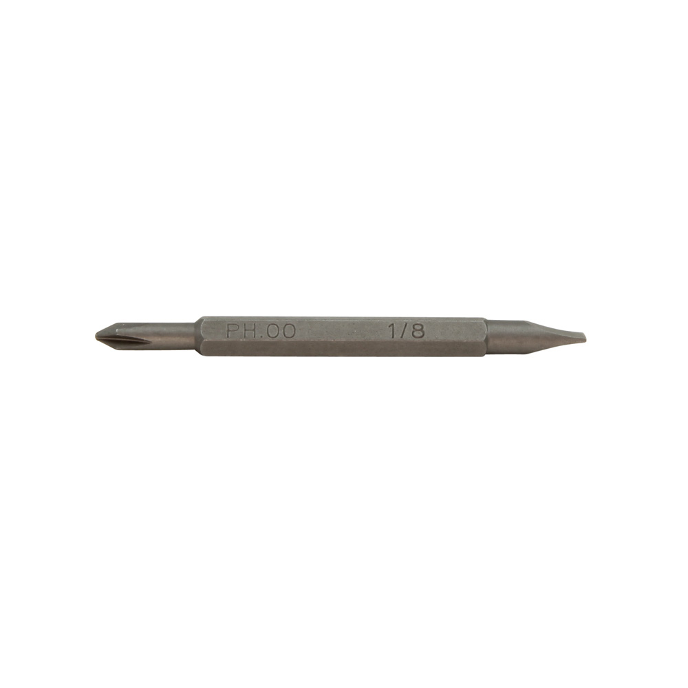 13392 Replacement Screwdriver Bit, #00, 1/8 in, 1.8 in OAL, Steel