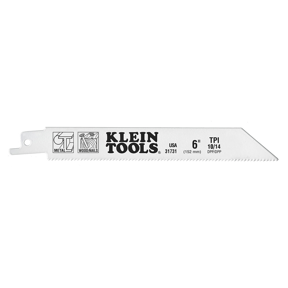 31731 Bi-Metal Reciprocating Saw Blade, 7 in L x 3/4 in W, 10/14, Composite Body, Universal/Toothed Edge Tang
