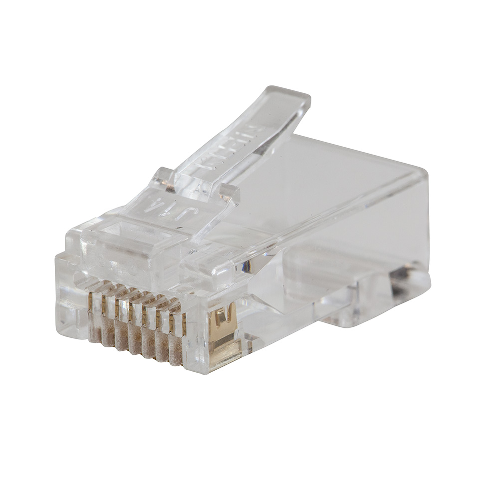 VDV826-728 Pass-Thru 8-Contact 8-Position Modular Data Plug, Solid/Stranded Conductor, PVC