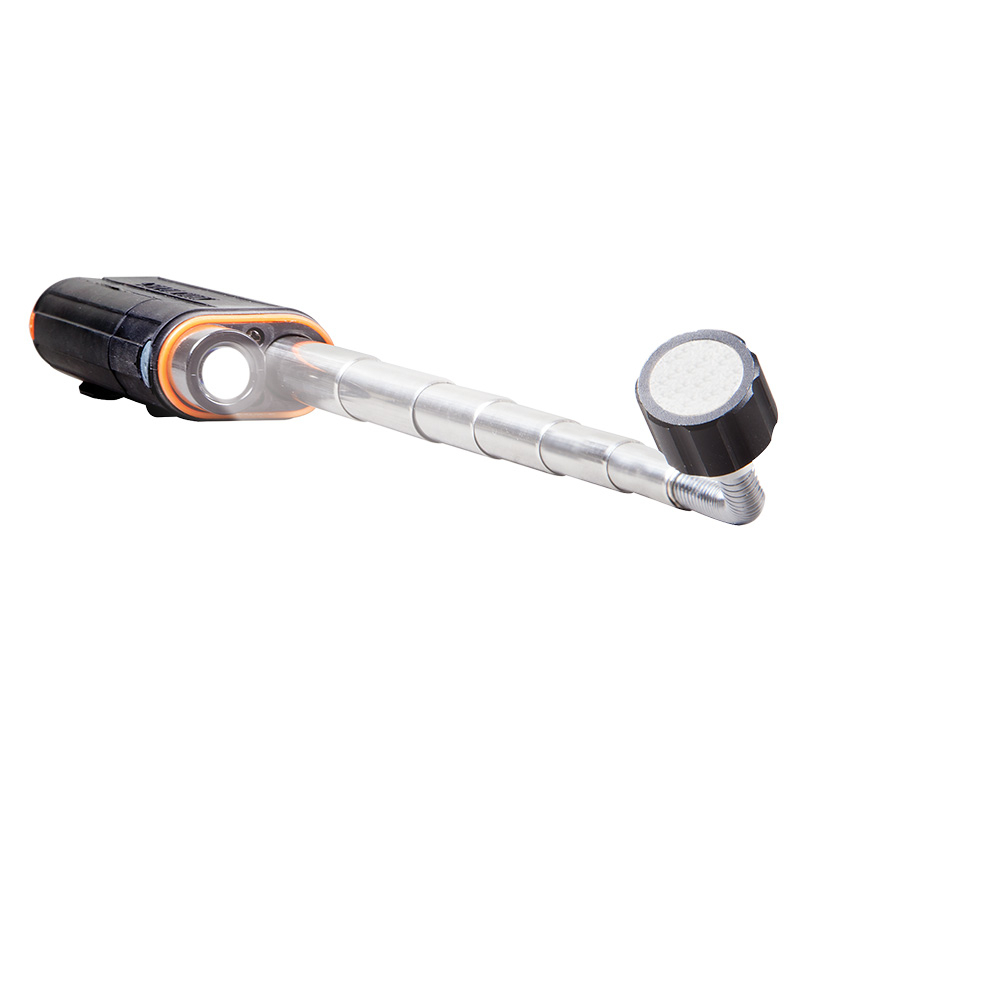 56027 Telescoping Magnetic LED Pickup Tool, 27-13/16 in L Extended, 15/16 in W Sweeping, 1-19/32 in Max Pickup, Stainless Steel/Hard Plastic/Rubber
