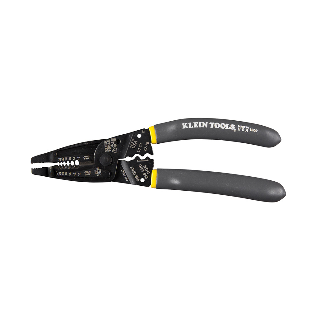 1009 Kurve Wire Stripper/Crimper, 12 to 22 AWG Stranded/10 to 22 AWG Solid Solid/Stranded Cable, 7-3/4 in OAL, Steel Body