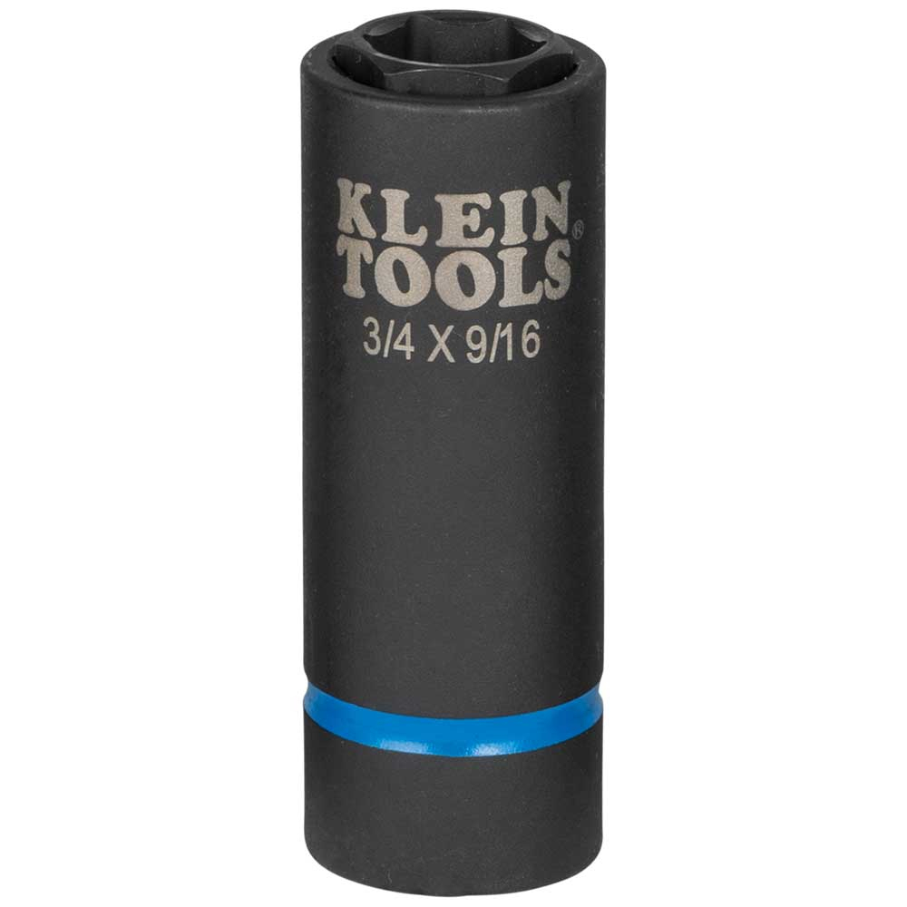 66004 2-in-1 Single-Ended Impact Socket, Cross Hole Style, 1/2 in, 3/4 x 9/16 in Deep Socket, 6 Points