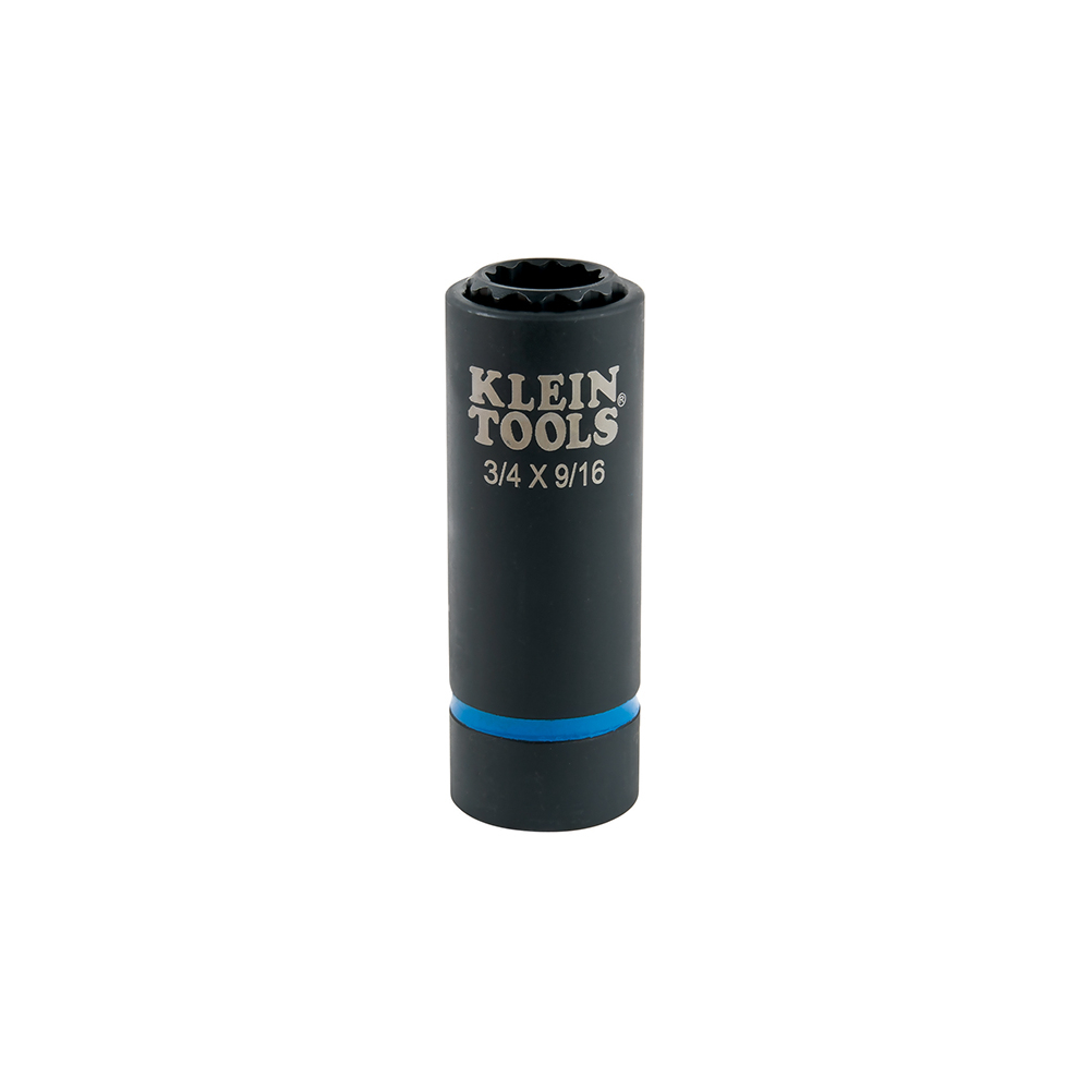66001 2-in-1 Single-Ended Impact Socket, Cross Hole Style, 1/2 in, 3/4 x 9/16 in Deep Socket, 12 Points