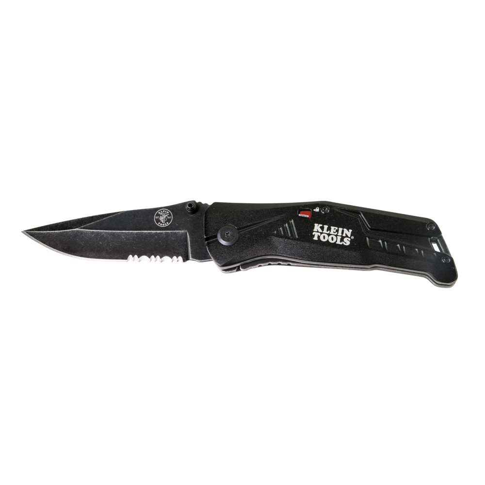 44223 Sharpenable Pocket Knife, 440A Stainless Steel Half-Serrated Drop Point Blade, 3-1/2 in L Blade, Serrated Edge, Spring Loaded Opening, Yes