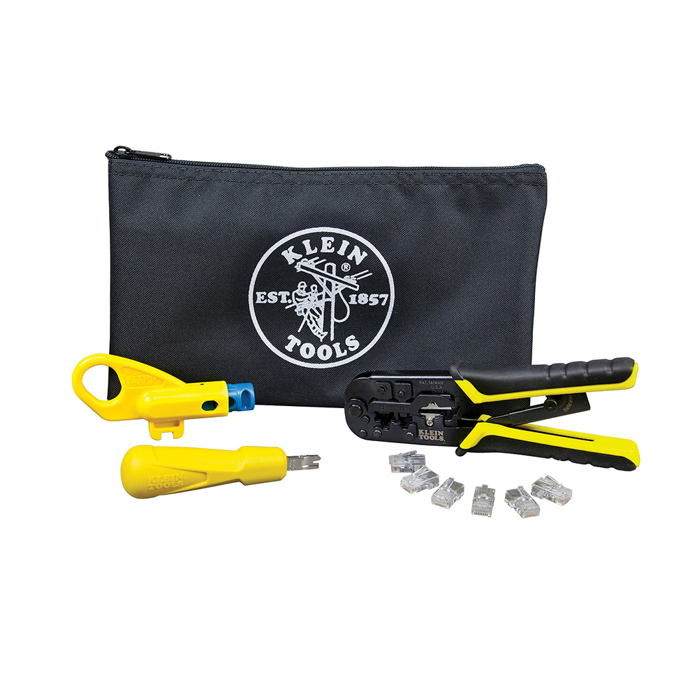 VDV026-212 Twisted Pair Installation Kit With Polyester Zipper Pouch, 9 Pieces, Polycarbonate Plastic/Stamped Steel/Steel/Vinyl