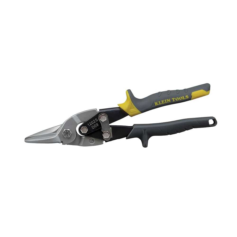 1202S Aviation Snip With Wire Cutter, 18 to 22 ga Cutting, Blunt Tip, 1-1/2 in L of Cut, Straight/Wide Curve Snip, Steel Blade, Plastic Handle, Contoured Grip, ASME B107.16M