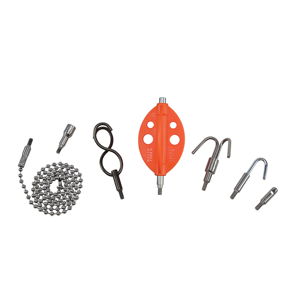 56511 Fish Rod Attachment Set, 7 Pieces, For Use With Splinter Guard Rod, Neodymium Magnet/Polypropylene/Stainless Steel/Steel, Orange/Steel