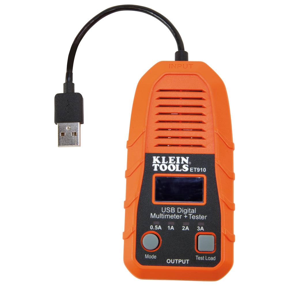 ET910 USB Digital Meter and Tester, 3 to 20 V DC, 0.05 to 3 A, 400 Ohm, LCD Display