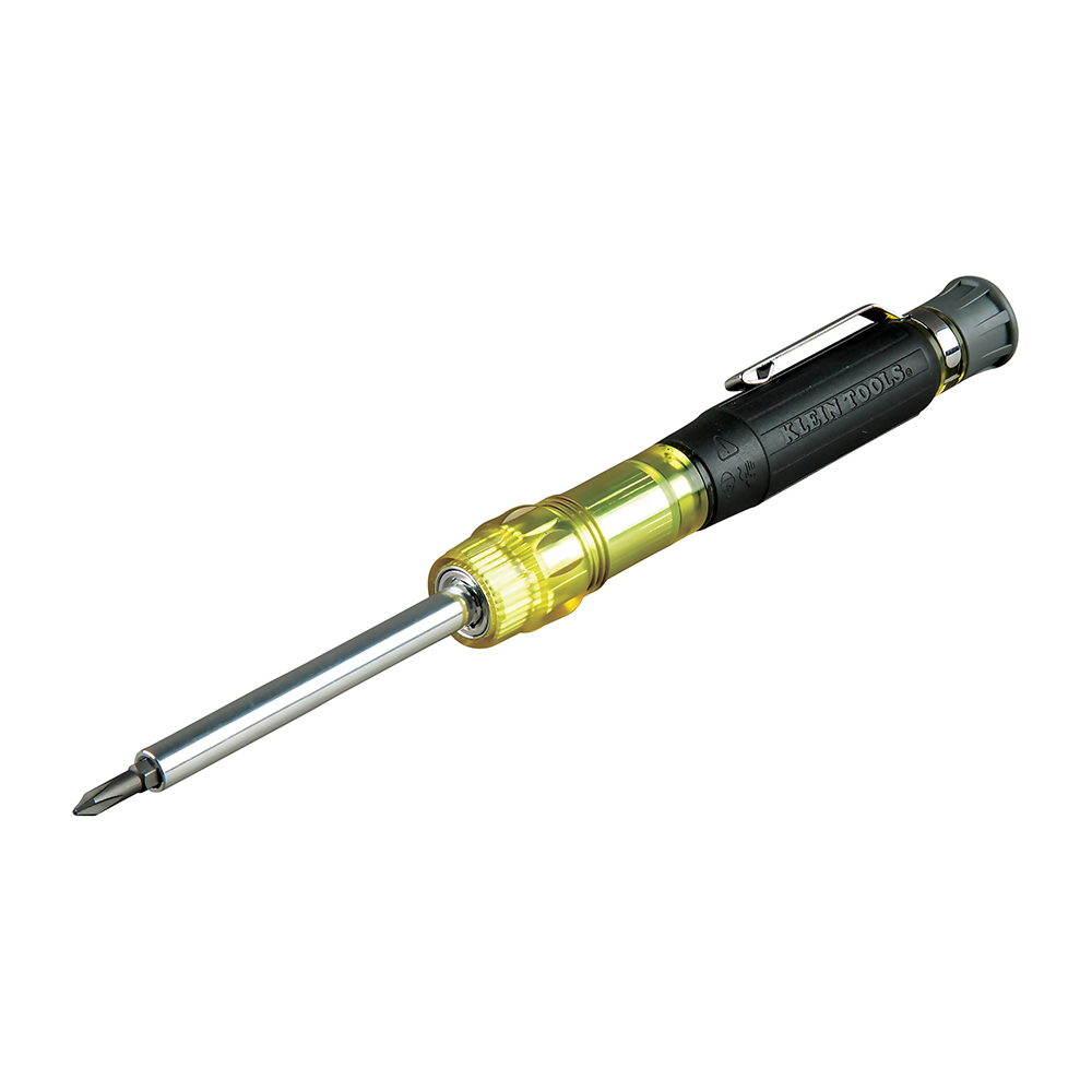 32614 4-in-1 Pocket Electronic Screwdriver, 4 Pieces, #00, #0, 3/32 in, 1/8 in Range, Cushion Grip Handle, Steel