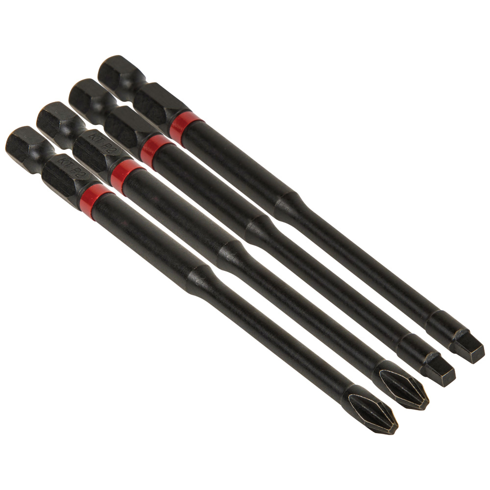 32795 Pro Impact Ready Power Bit, #2 Phillips/Square Point, 4 in OAL, 1/4 in, S2 Steel