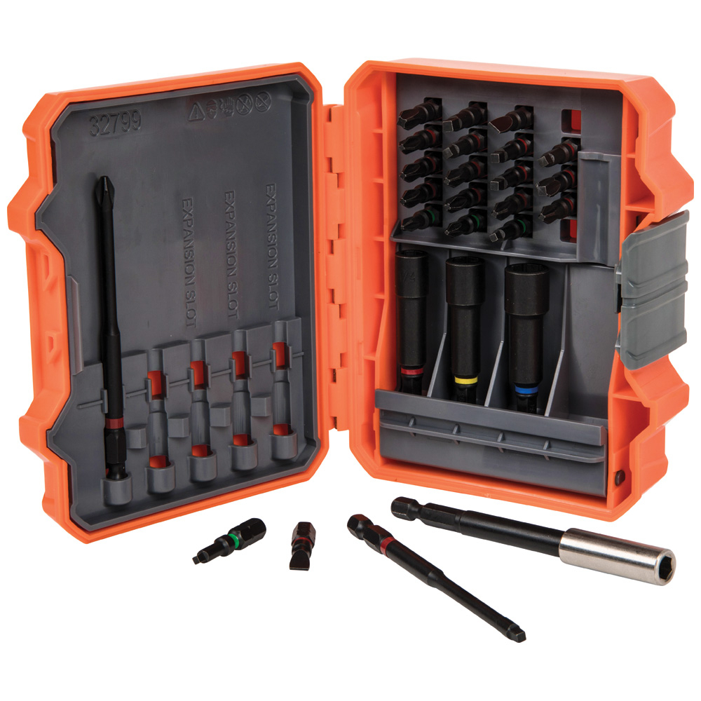 32799 Pro Impact Power Bit Set, #1, #2, #3, 3/16 in, 1/4 in Phillips/Slotted/Square Point, 5-1/2 in OAL, 1/4 in, 5/16 in, 3/8 in, S2 Steel