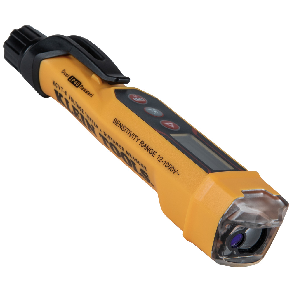 NCVT-6 Non-Contact Voltage Tester With Laser Distance Meter, 630 to 670 nm, (2) 1.5 V DC AAA Alkaline Batteries, 12 to 1000 VAC Max Measurable