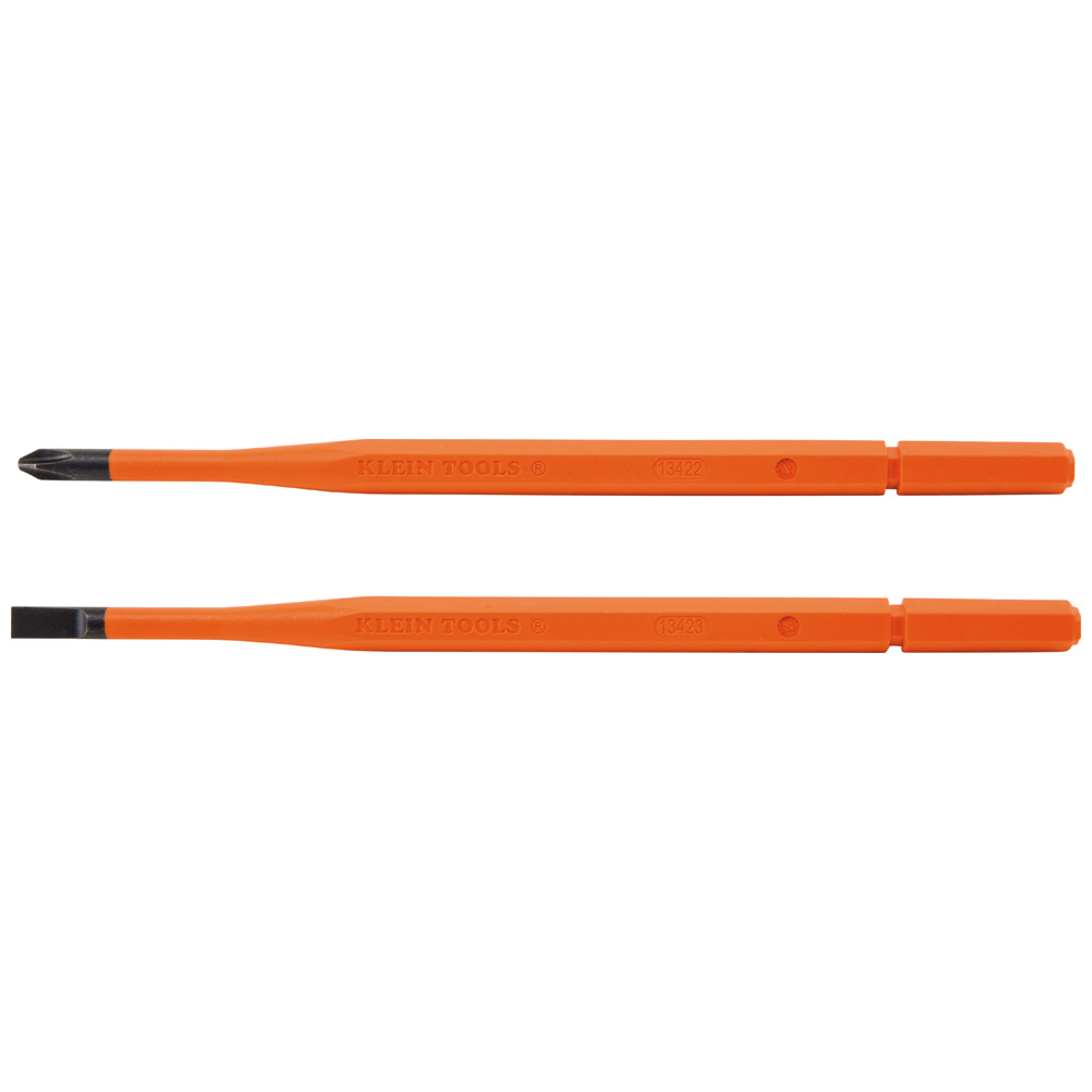 13156 Insulated Screwdriver Blade, Phillips/Slotted Point, #2, 1/4 in Point, 7.58 in OAL, Single, Induction Hardened Steel