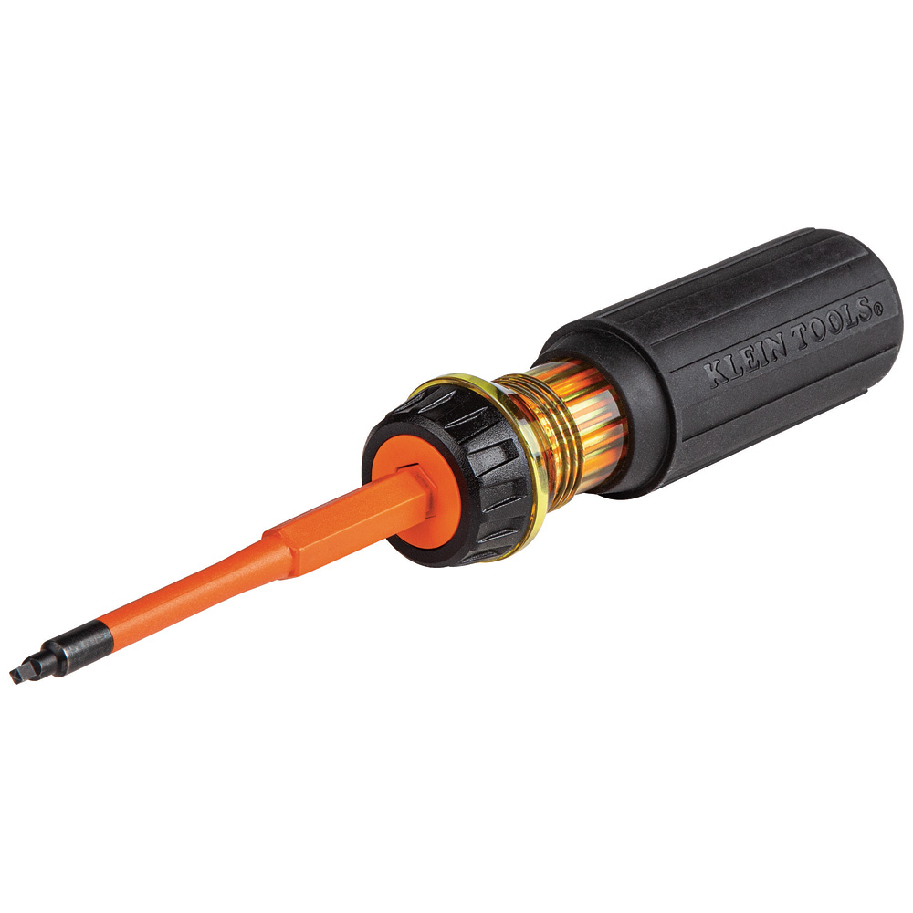 32287 2-in-1 Flip Blade Screwdriver, #1, #2 Range, Square Point, Cushion Grip Handle, Induction Hardened Steel, ASTM F1505