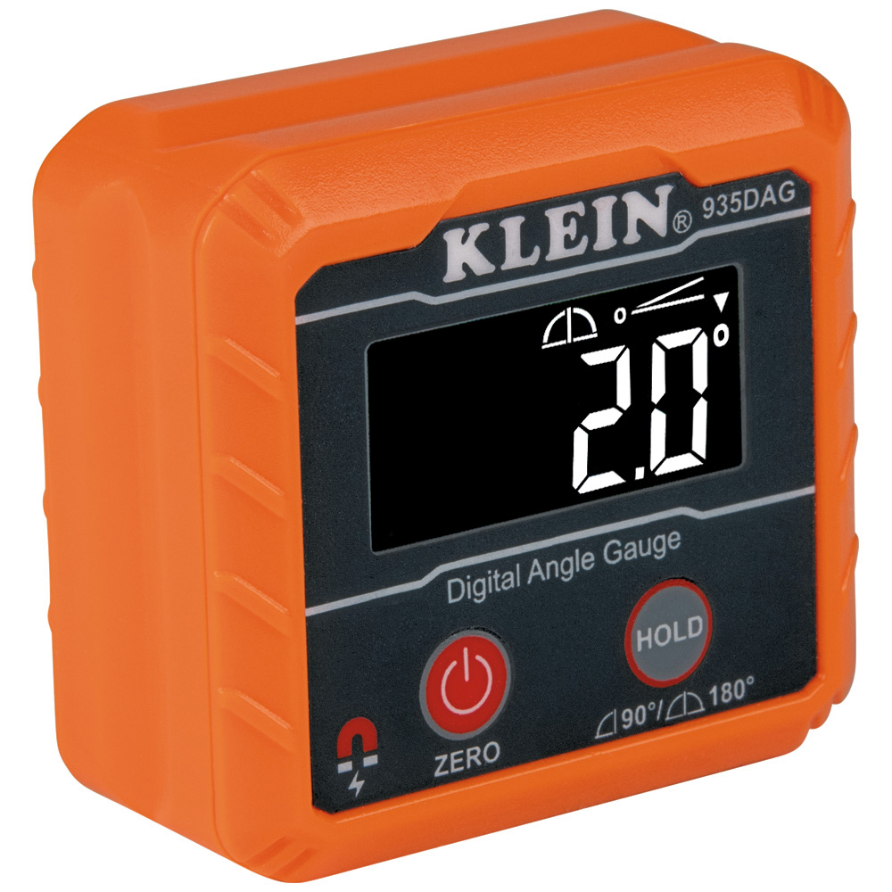 935DAG Digital Angle Gauge and Level, 0 to 90/0 to 180 deg Measuring, +/-0.1/0.2 deg Accuracy, 2.36 in L x 1.2 in W x 2.2 in H, (2) 1.5 V DC AAA Batteries, Reverse Contrast Display