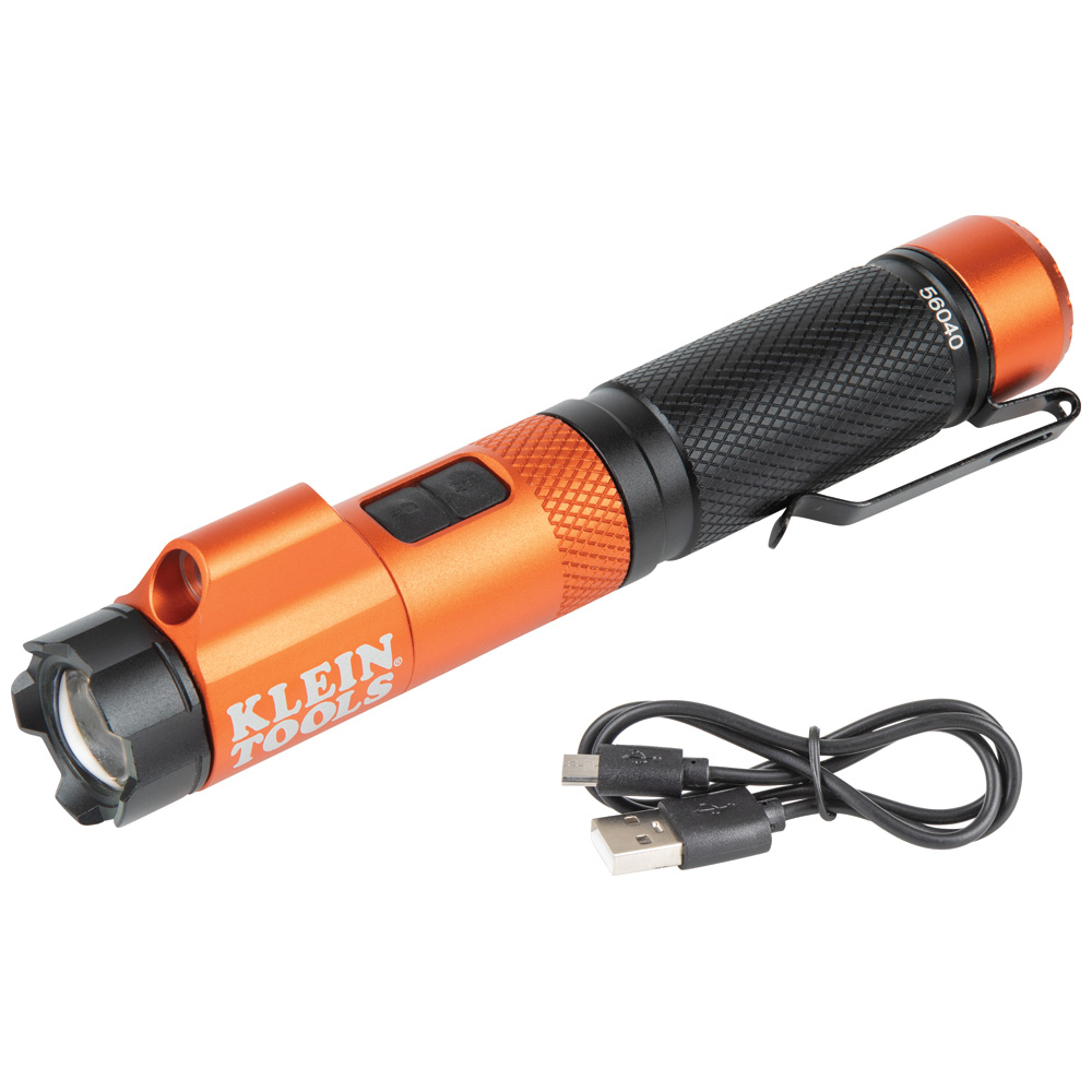 56040 Rechargeable Focus Flashlight With Laser, LED Bulb, Aluminum Housing, 350 Lumens (High)/125 Lumens (Low) Lumens