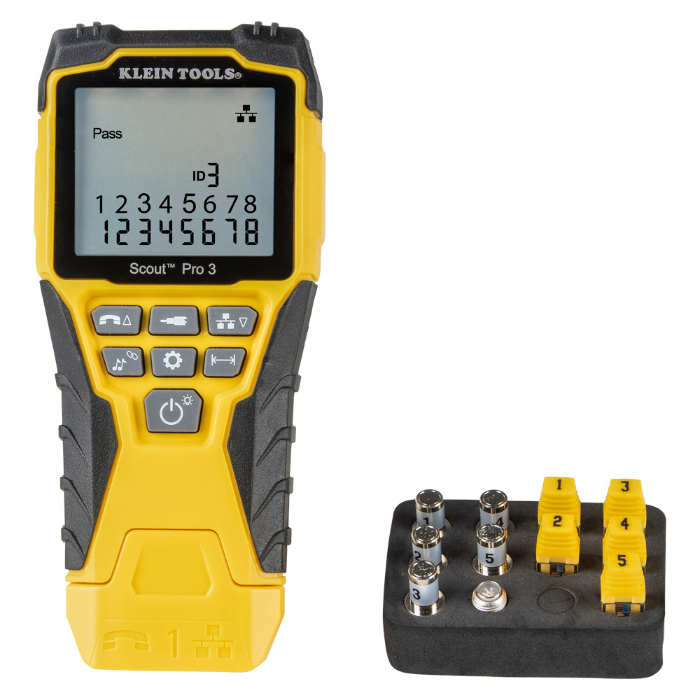 VDV501-851 Scout Pro 3 Cable Tester Kit, 2000 ft L Wire, Backlit LCD Display