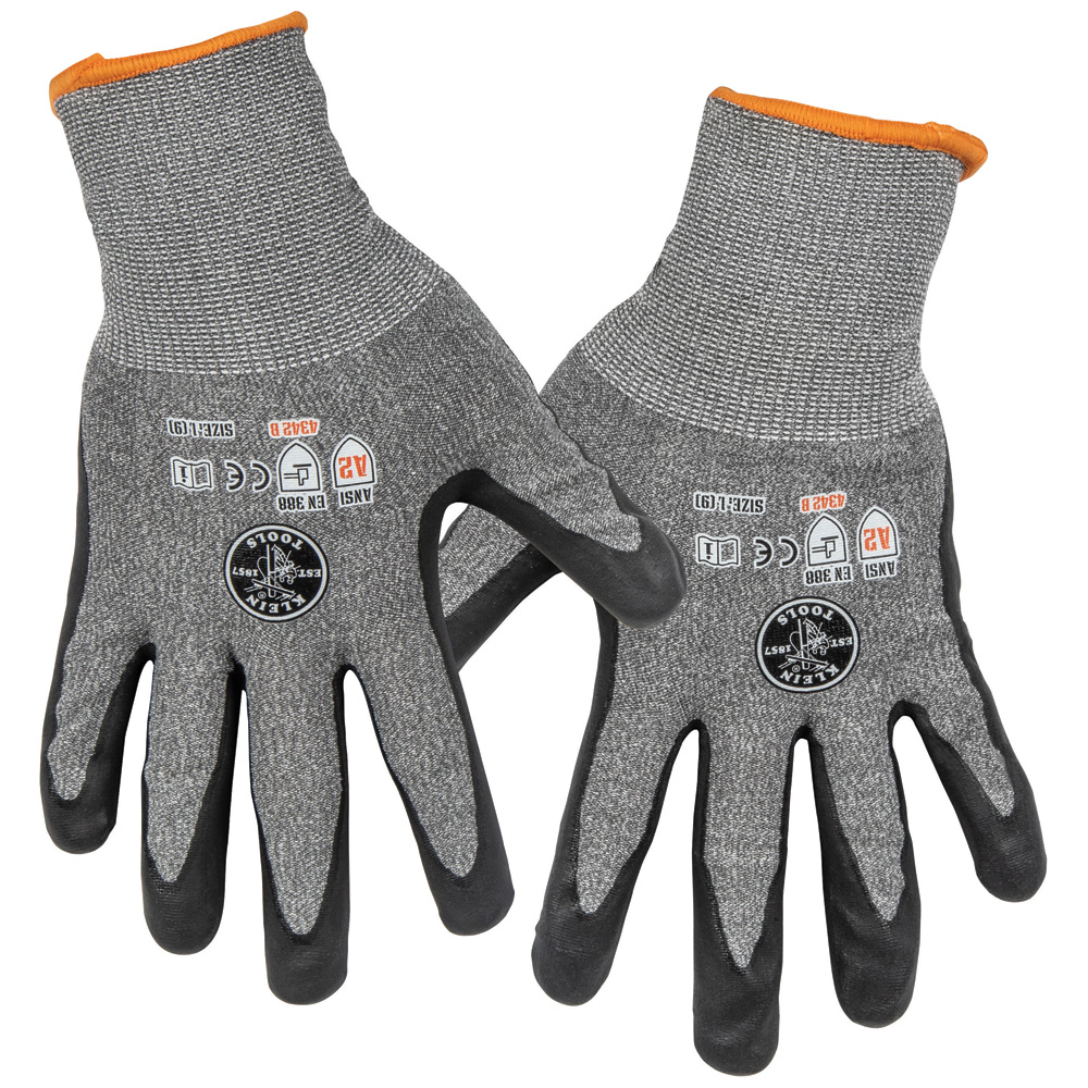 60185 Touchscreen Work Gloves, L, HPPE/Nitrile/Polyester/Spandex, Knit Wrist Cuff, Resists: Cut, ANSI Cut-Resistance Level: 2, Pair Hand