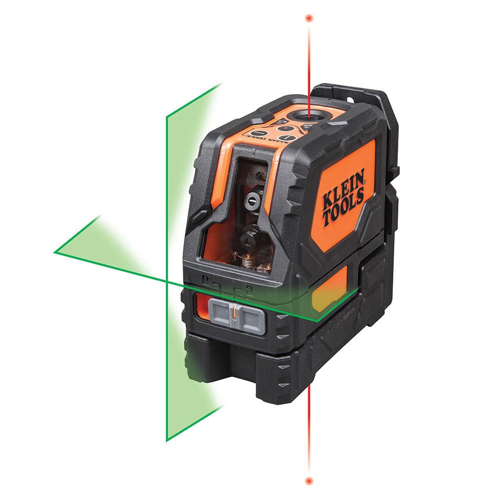 93LCLG Self-Leveling Laser Level, 50 deg Horizontal, 50 deg Vertical Measuring, +/-3/32 in per 33 ft Vertical and Horizontal Beams, +/-1/8 in per 33 ft Plum Spot Accuracy, Alkaline Battery, ABS Housing
