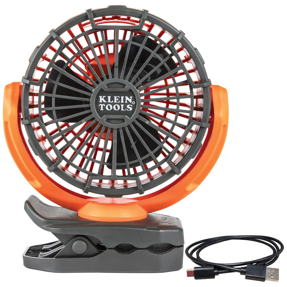 PJSFM1 Rechargeable Personal Jobsite Fan, 5 V DC, 2 Speeds, 8.2 to 10.5 fps Air Flow