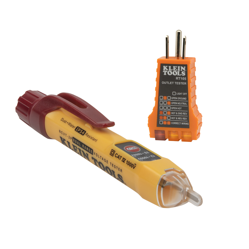 NCVT2PKIT Dual Range Non-Contact Voltage and Receptacle Tester, 48 to 1000 V AC/12 to 1000 V AC Max Measurable