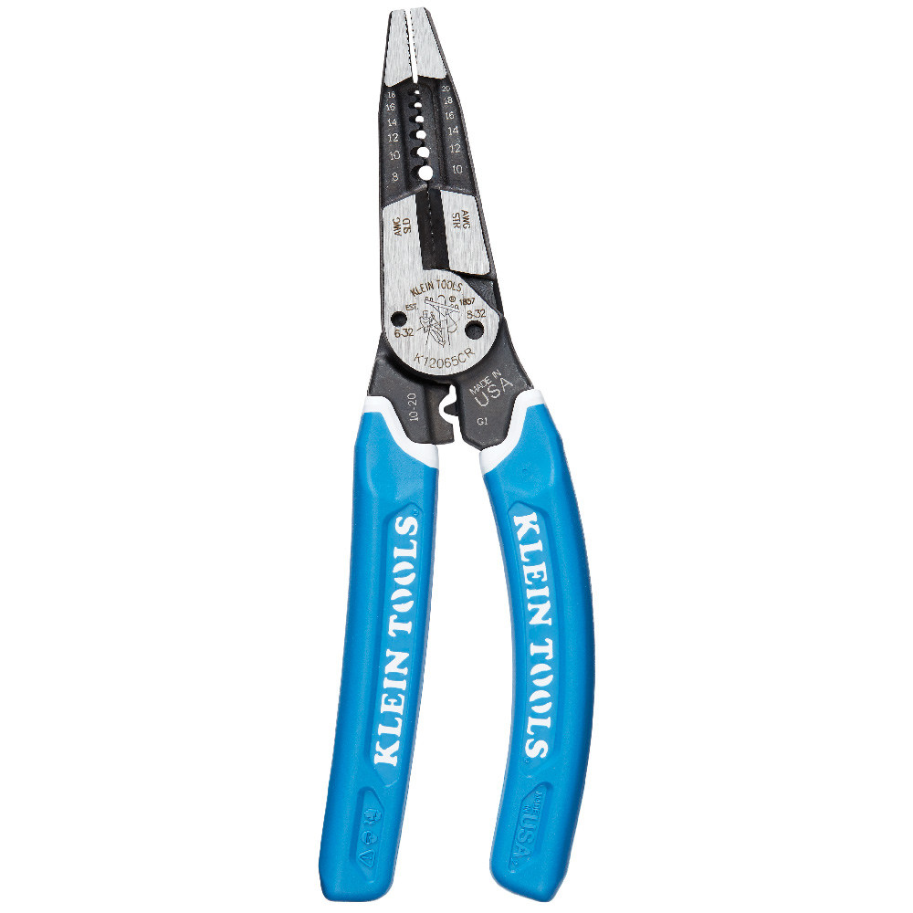 K12065CR Kurve Heavy Duty Wire Stripper/Cutter/Crimper Multi-Tool With (6) Stripping Holes, 18 to 8 AWG, 20 to 10 AWG, 8.3 in OAL, 32 to 6 AWG, 32 to 8 AWG Shearing, Forged Steel Body