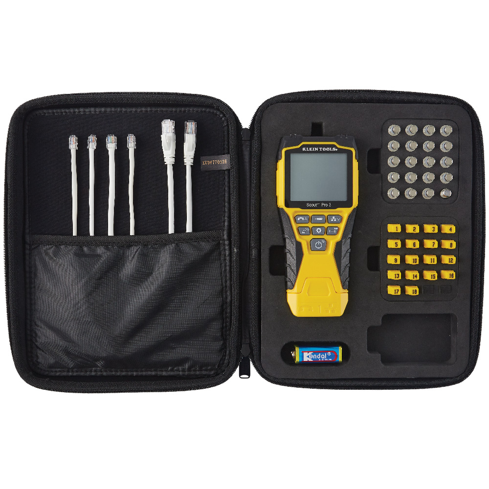 VDV501-852 Scout Pro 3 Cable Tester Kit, 2000 ft L Wire, Backlit LCD Display