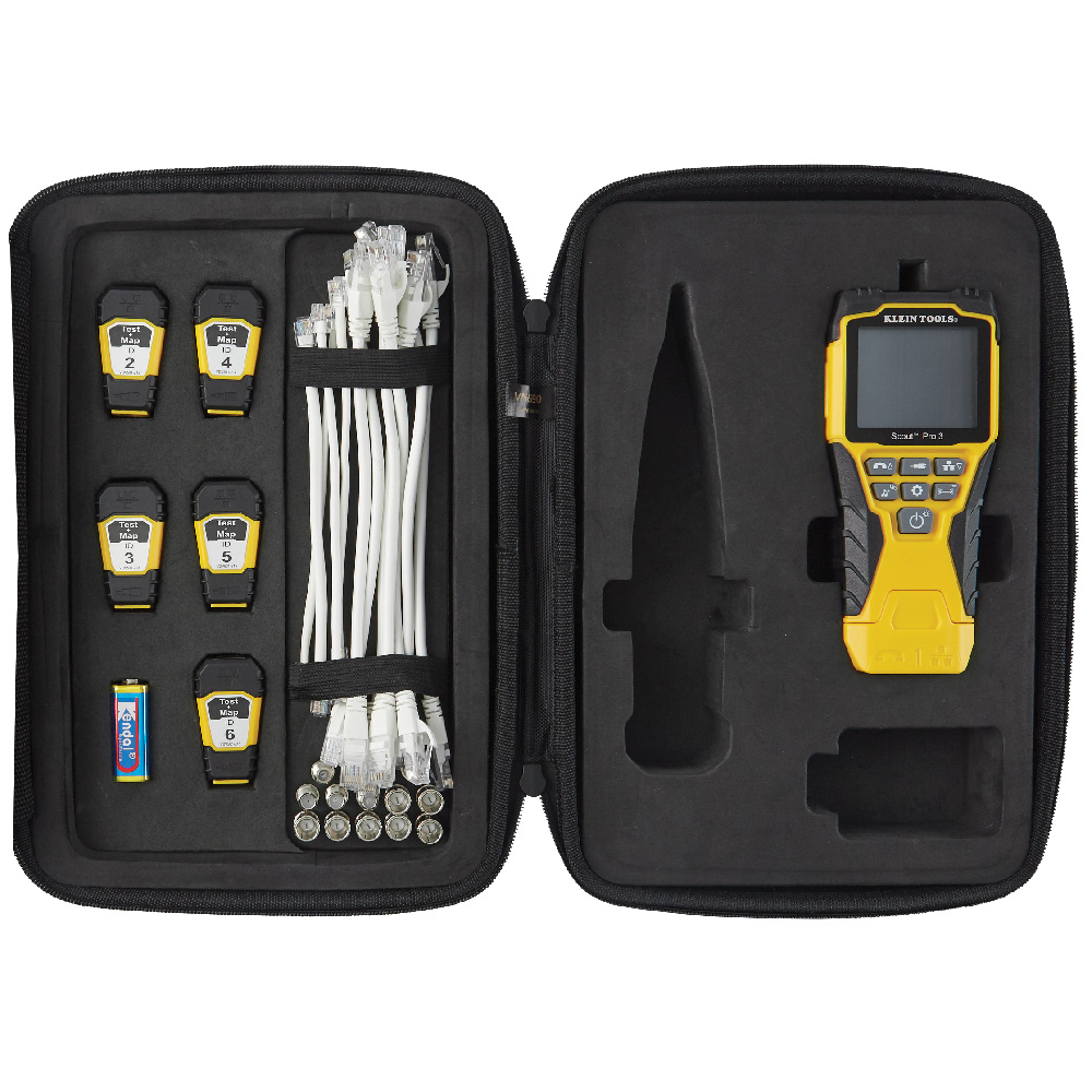 VDV501-853 Scout Pro 3 Cable Tester Kit, 2000 ft L Wire, Backlit LCD Display