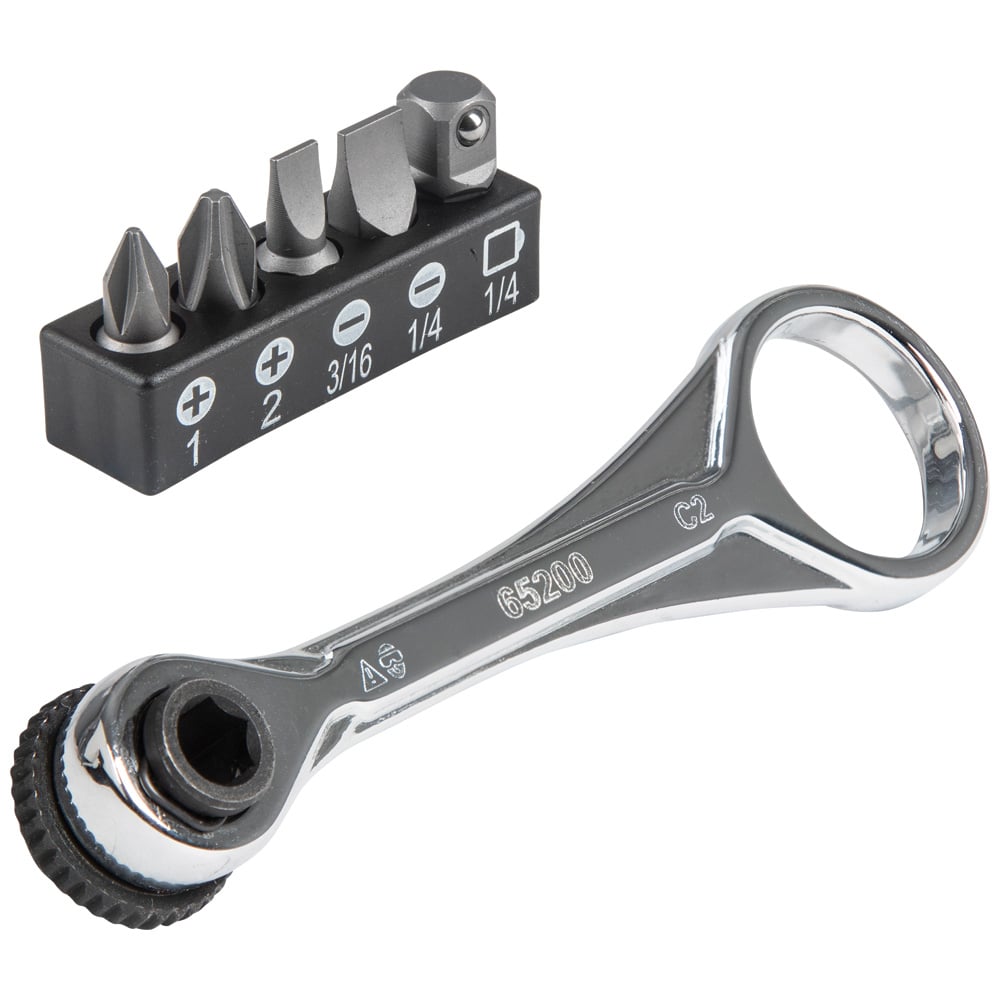 65200 Slim-Profile Mini Ratchet Set, 1/4 in Drive, 5 Pieces, Steel