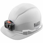 Hard Hat, Non-Vented, Cap Style with Rechargeable Headlamp, White, Safety hard hat has patent-pending accessory mounts on front and back ensure Klein Headlamps attach securely and precisely, every time  no straps or zip ties needed