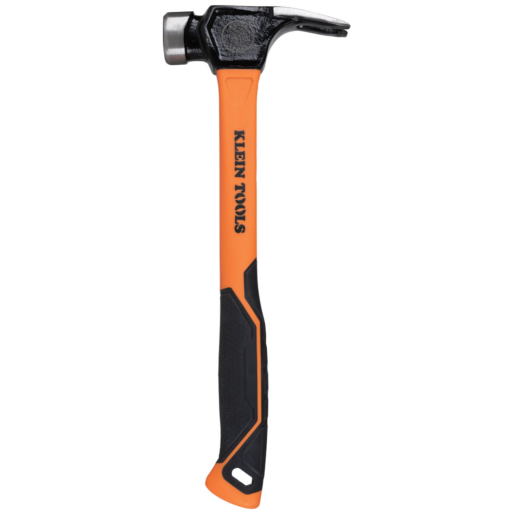 832-26 Linemans Claw Hammer, 14.84 in OAL, Milled Face, 26 oz Steel Head, Fiberglass Handle