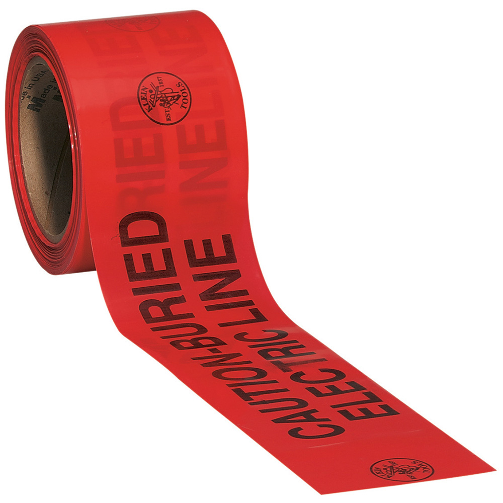58003 Barricade and Warning Tape, 1000 ft L x 3 in W, Black on Red, Polyethylene