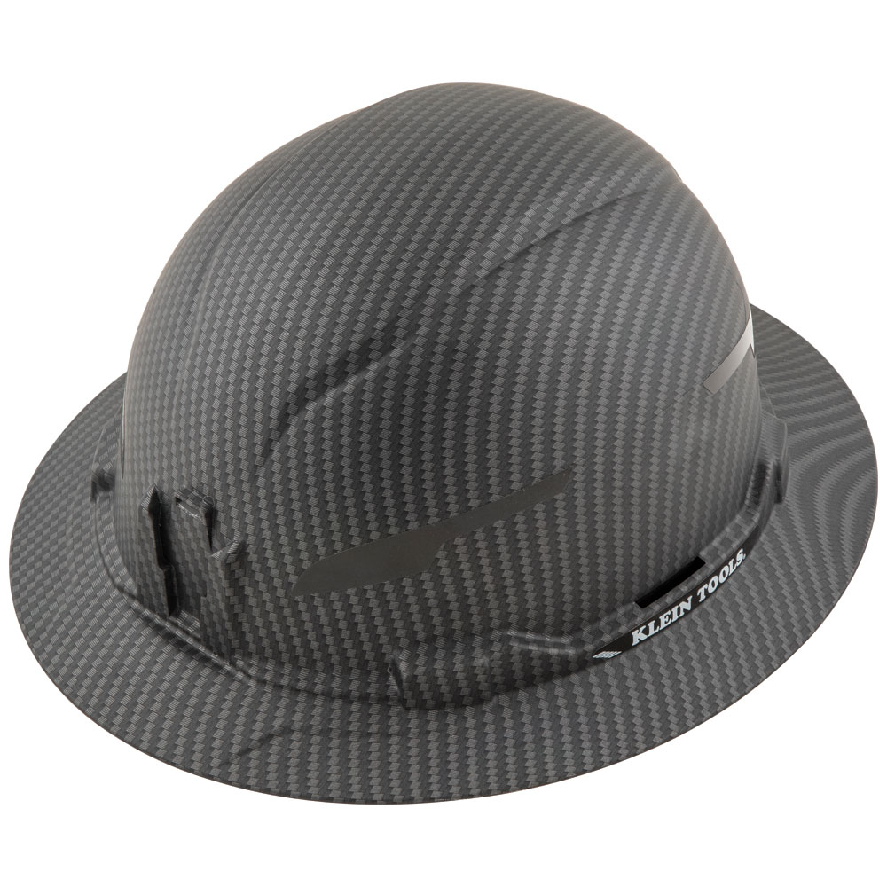 60345 KARBN Full Brim Non-Vented Premium Hard Hat, 6-1/2 in Fits Mini Hat, 8 in Fits Max Hat, ABS/Polycarbonate, 4-Point Suspension, ANSI Electrical Class Rating: Class E, ANSI Impact Rating: ANSI Z89.1-2014, Ratchet with Pivot Adjustment