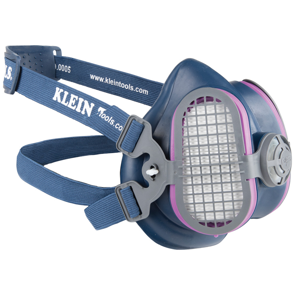 60244 HEPA Close Pleated High Efficiency Reusable Half Mask Respirator, M/L, Resists: Dust Particles/Metal Fumes/Mists/Vapors