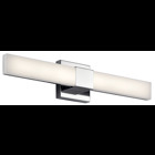 The Netlev(TM) 24in; LED wall sconce features a contemporary look with its Chrome finish and white acrylic downlight. The Netlev wall sconce is perfect in several aesthetic environments, including modern and transitional.