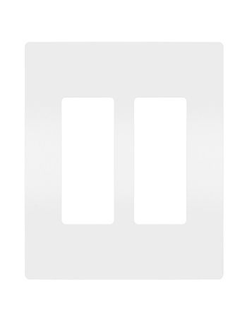 RWP262W Wattstopper radiant Screwless Wall Plate, 2 Gangs, 4.96 in W x 4.94 in H x 0.65 in D, Polycarbonate, White