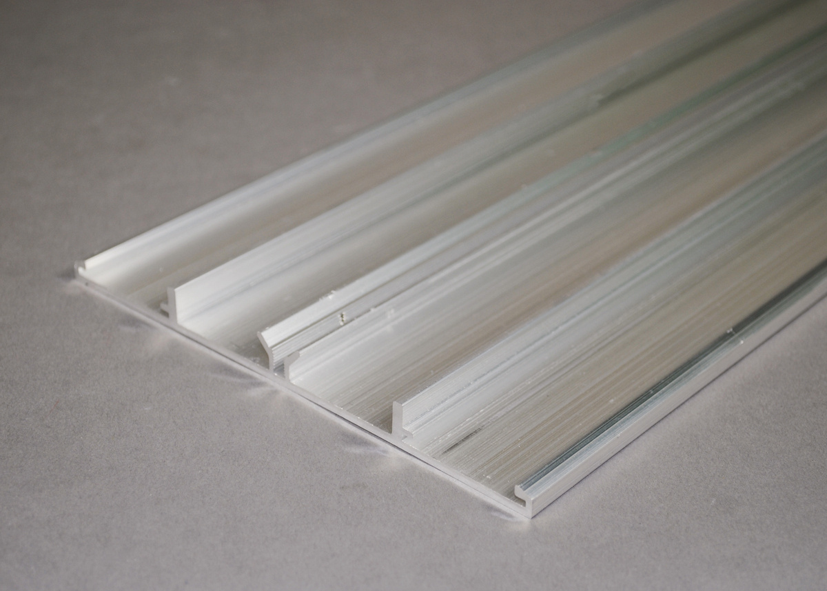 OFR Series Multiple Channel Overfloor Raceway Base; 8 ft Length Black, 0.08 Inch Aluminum