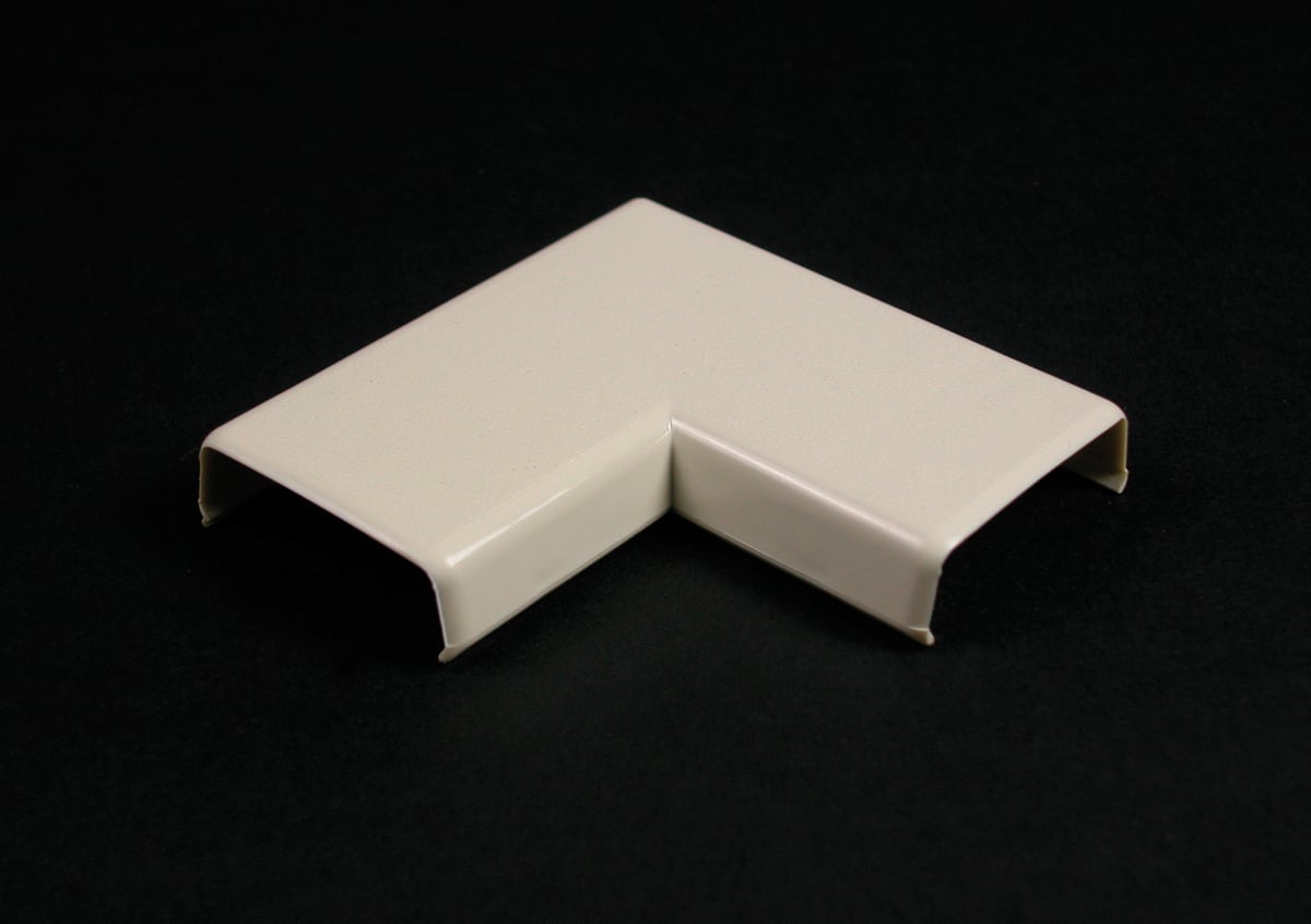 Raceway Elbow, 1-Channel Non-Metallic, 90 deg Bend, Flat End, For Use With: 400, 800, 2300, 2300BACD 600 VAC Raceway, PVC, Ivory, 7/16 x 1-5/16 in OD x 2-1/2 in L Dimensions