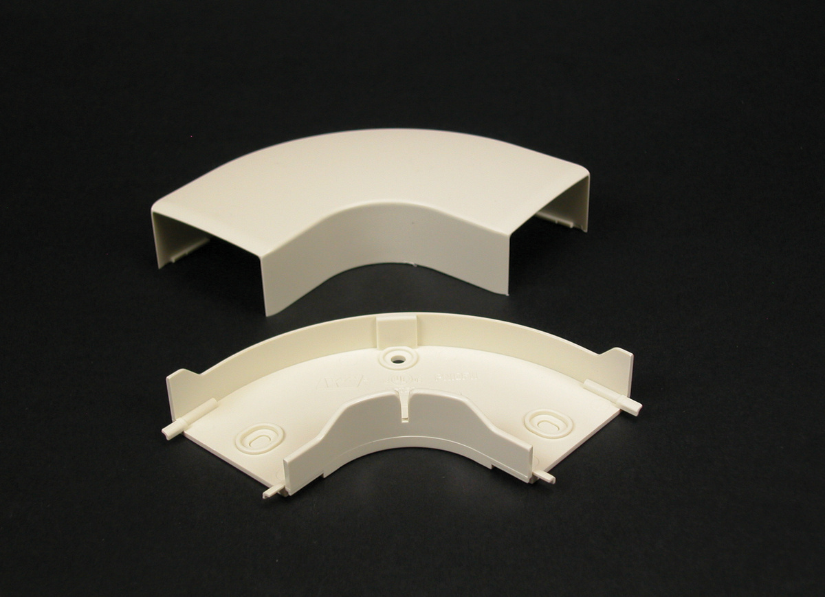 PN03F11V 1-Channel Non-Metallic Raceway Elbow, 90 deg Bend, 1 in Bend Radius, PVC