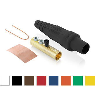 16D31-BUH Rhino-Hide 1-Pole Cam Type Taper Nose While-in-Use Detachable Female Plug, 600 V AC, 300 A, 2 to 2/0 AWG Wire, Double Set Screw, NEMA 3R