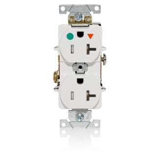 T8300-IGW T8300-IG Duplex Flat Face Heavy Duty Isolated Self-Grounding Standard Tamper-Resistant Straight Blade Receptacle, 125 V AC, 20 A, 2 Poles, 3 Wires, White